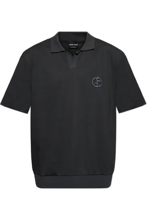 Giorgio Armani Top, Herre, Grøn, L, Bomuld, Polo med logo