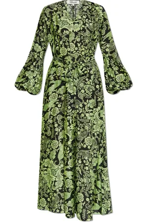 Diane von Furstenberg Kjole, Dame, Grøn, L, Kjole med silkefinish