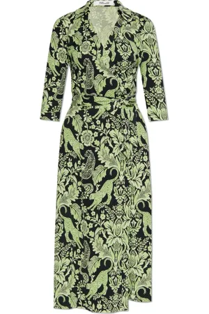 Diane von Furstenberg Kjole, Dame, Grøn, M, Silkekjole