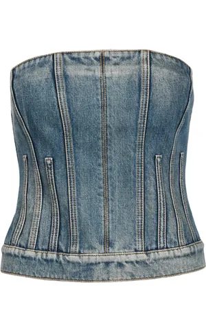 Alexander McQueen Top, Dame, Blå, XS, Bomuld, Top