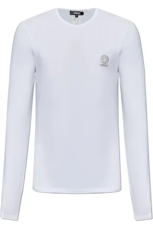 VERSACE Top, Herre, Hvid, L, Bomuld, T-shirt med logo