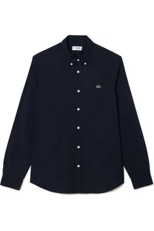 Lacoste Skjorte, Herre, Blå, 6XL, Bomuld, Blå Klassisk Skjorte med Krokodillebroderi