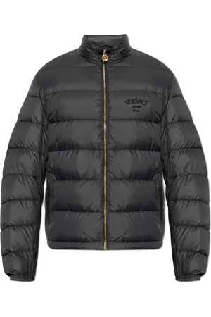 VERSACE Jakke, Herre, Sort, M, Uld, Pufferjakke med stående krave