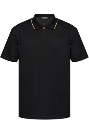 VERSACE Top, Herre, Sort, M, Bomuld, Polo med Lurex-tråd