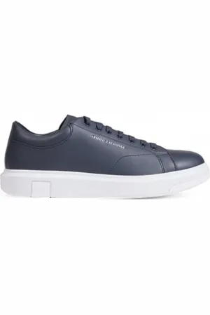 Armani Exchange Sko, Herre, Blå, 40 EU, Læder, Læder Herresneakers Forår/Sommer Kollektion