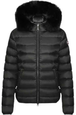 Colmar Jakke, Dame, Sort, M, Uld, Sort Vinterfrakke med Pels Hætte
