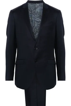 Etro Jakkesæt, Herre, Blå, M, Uld, Elegant Blå Ulddragt