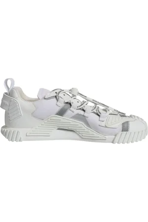 Dolce & Gabbana Sko, Herre, Hvid, 41 EU, Bomuld, Hvide Snøresko med Lav Top