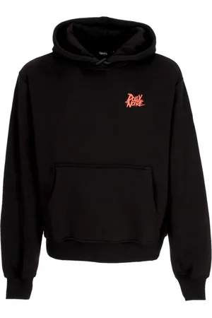 DOLLY NOIRE Sweathshirts & Hoodies, Herre, Sort, XL, Bomuld, Sort hættetrøje med frontlomme