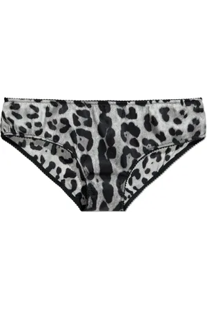 Dolce & Gabbana Undertøj, Dame, Grå, 2XS, Silkebriefs med dyreprint