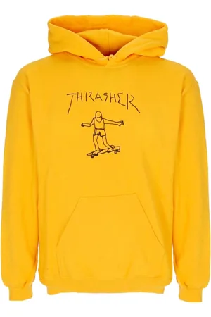 Thrasher Sweathshirts & Hoodies, Herre, Gul, M, Uld, Guld Herre Hoodie med Snørehætte