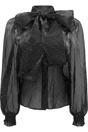 Liberté Bluser & Skjorter, Dame, Sort, XL, Polyester, Sort Diamond LS Bluse med Smock