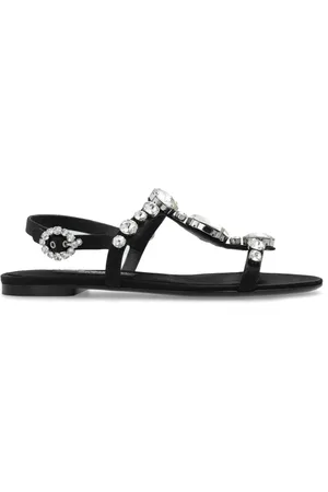 Dolce & Gabbana Sko, Dame, Sort, 38 EU, Sandaler med dekorativ finish