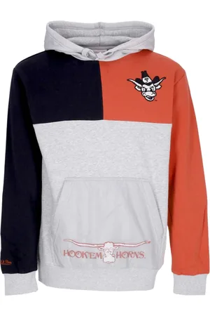 Mitchell & Ness Sweathshirts & Hoodies, Herre, Flerfarvet, M, Bomuld, Texas Longhorns Fleece Hoodie Grå/Orange
