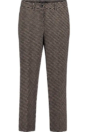 Betty Barclay Bukser, Dame, Sort, 2XL, Uld, Grafisk Printet Afslappet Fit Forretningsbukser