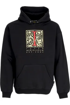 IUTER Sweathshirts & Hoodies, Herre, Sort, XS, Bomuld, Sort hættetrøje med justerbar hætte og frontlomme