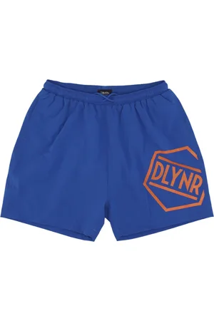 DOLLY NOIRE Badetøj, Herre, Blå, XL, Uld, Blå Logo Badeshorts med Mesh