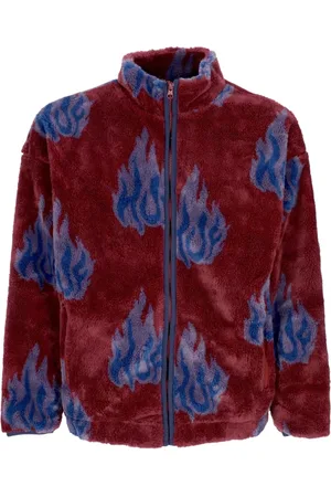 Huf Sweathshirts & Hoodies, Herre, Flerfarvet, S, Uld, Sherpa Fleece Lynlås Jakke Høj Hals