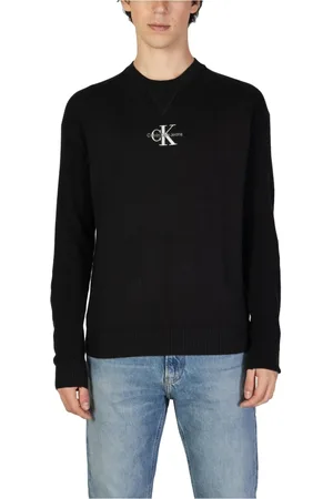 Calvin Klein Strik, Herre, Sort, 2XL, Bomuld, Herre Bomuldssweater Kollektion Efterår/Vinter
