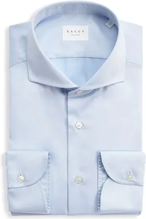 Xacus Skjorte, Herre, Blå, 2XL, Bomuld, Rejse Skjorte, Evolution Fit, Blå