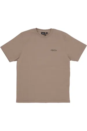 DOLLY NOIRE Top, Herre, Brun, S, Bomuld, Brun herre tee med tryk