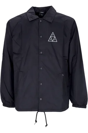 Huf Jakke, Herre, Sort, M, Polyester, Sort Essentials Trænerjakke Vandafvisende