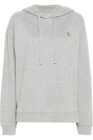 Twin-Set Sweathshirts & Hoodies, Dame, Grå, 2XS, Bomuld, Grå Bomuld Hættetrøje med Logo