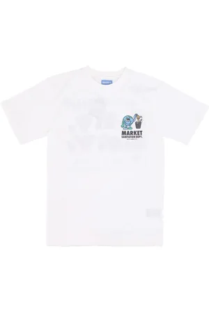 MARKET Top, Herre, Hvid, S, Bomuld, Grafisk Print Rund Hals Tee