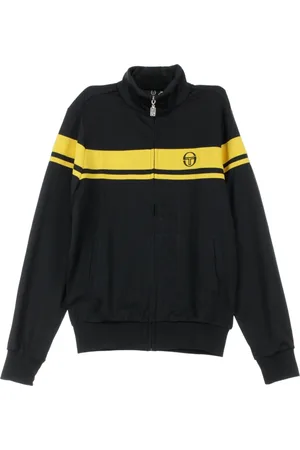 Sergio Tacchini Sweathshirts & Hoodies, Herre, Sort, XL, Tracksuit Jakke Mænd Young Line Sort/sennep