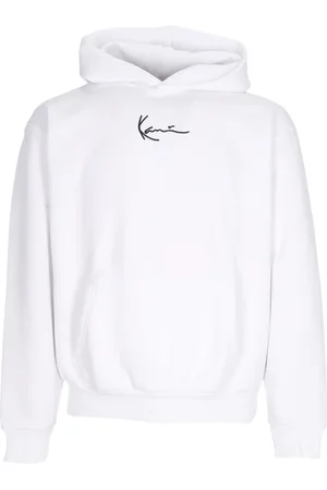 Karl Kani Sweathshirts & Hoodies, Herre, Hvid, XL, Bomuld, Hvid Essential Hættetrøje med Justerbar Hætte og Frontlomme