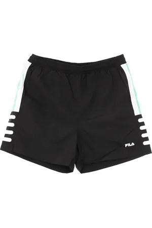 Fila Shorts, Herre, Flerfarvet, XL, Uld, Vævede Shorts Sort/Grøn/Hvid Letvægts Elastisk