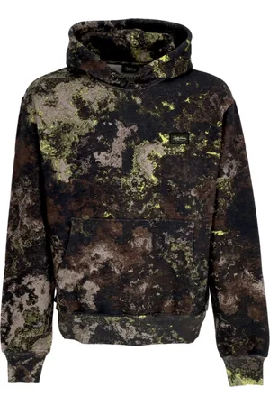 DOLLY NOIRE Sweathshirts & Hoodies, Herre, Brun, L, Bomuld, Mørk Camo Hættetrøje med Frontlomme