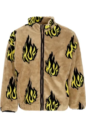 Huf Sweathshirts & Hoodies, Herre, Flerfarvet, XL, Uld, Sherpa Fleece Lynlås Jakke Høj Hals