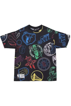 New Era Top, Herre, Flerfarvet, 2XL, Polyester, NBA All Over Print Tee
