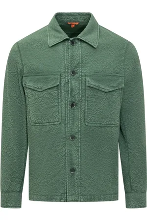 BARENA Jakke, Herre, Grøn, XL, Italiensk Stil Overshirt Desco