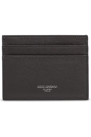 Dolce & Gabbana Tilbehør, Herre, Grå, ONE SIZE, Læder, Læderkortholder