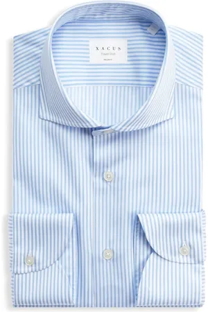 Xacus Skjorte, Herre, Blå, 3XL, Bomuld, Tailor Fit Rejse Skjorte i Blå