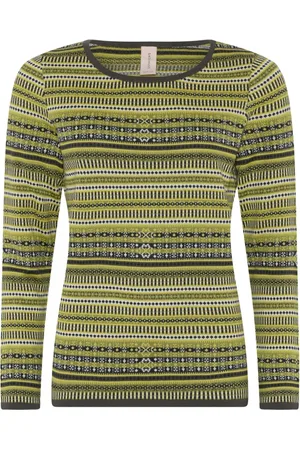 Skovhuus Strik, Dame, Grøn, 2XL, Uld, Mini Jaquard Pullover Bluse Oasis