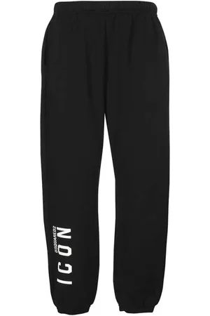 Dsquared2 Bukser, Dame, Sort, M, Bomuld, Sweatpants med trykt logo