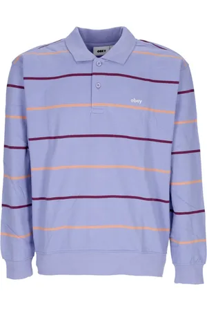 Obey Sweathshirts & Hoodies, Herre, Lilla, XL, Bomuld, Langærmet Polo Sweatshirt Digital Violet