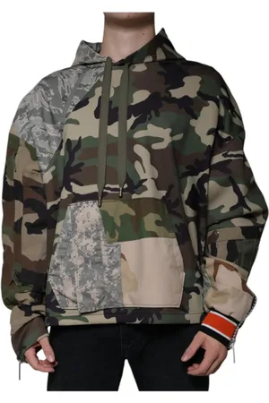 Dolce & Gabbana Sweathshirts & Hoodies, Herre, Flerfarvet, 2XL, Bomuld, Camouflage Logo Hættetrøje