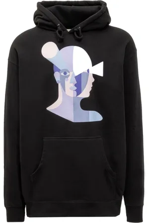 KIDSUPER STUDIOS Sweathshirts & Hoodies, Herre, Sort, S, Uld, Bauhaus Face Hoodie