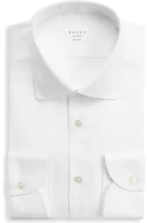 Xacus Skjorte, Herre, Hvid, XL, Bomuld, Rejse Skjorte, Evolution Fit - Hvid
