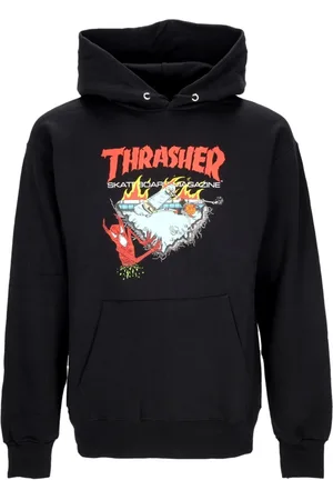 Thrasher Sweathshirts & Hoodies, Herre, Sort, M, Bomuld, Sort hættetrøje med Neckface-print