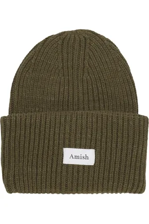 AMISH Tilbehør, unisex, Grøn, ONE SIZE, Uld, Ribstrikket Oliven Beanie Hat