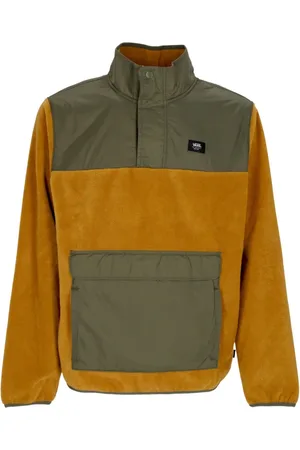 Vans Jakke, Herre, Brun, XL, Uld, Herre Fleece Anorak Jakke Gyldenbrun