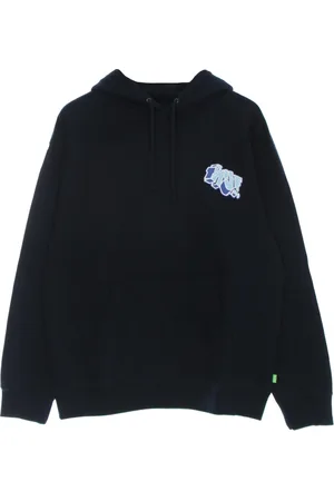 Huf Sweathshirts & Hoodies, Herre, Blå, XL, Bomuld, Navy Langærmet hættetrøje med kængurulomme