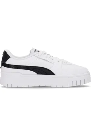 PUMA Sko, Dame, Hvid, 37 EU, Læder, Hvid/sort lavtop sneaker damesko