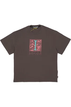 IUTER Top, Herre, Brun, XL, Bomuld, Milan Tee Brun Rund Hals Kort Ærme Regular Fit