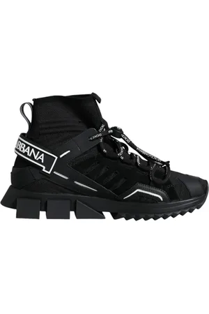 Dolce & Gabbana Sko, Dame, Sort, 36 1/2 EU, Nylon, Sorte Logo Sneakers med Gummisål